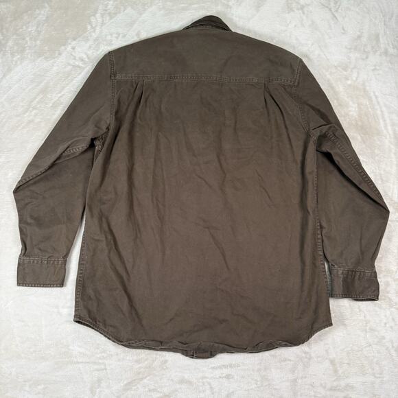 VTG Woolrich John Rich & Bros Men’s Cotton Twill Work Shirt Brown Bark Size M - Picture 4 of 8